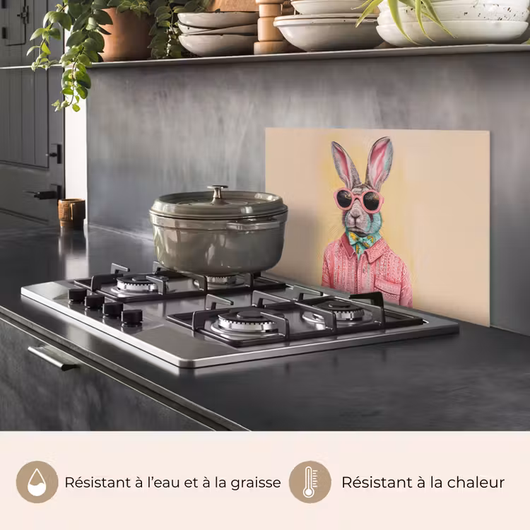 Fond de hotte - Gris - Lapin - Chemisier - Nœud papillon — 2