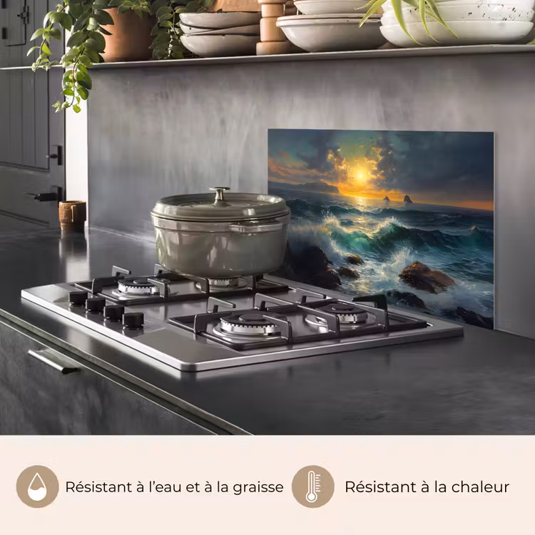 Fond de hotte - Mer - Soleil - Vagues - Rochers — 2