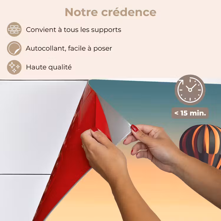 Fond de hotte - Montgolfière - Désert - Coucher de soleil - Bleu — 4