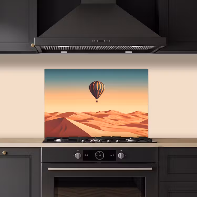 Fond de hotte - Montgolfière - Désert - Coucher de soleil - Bleu — 5