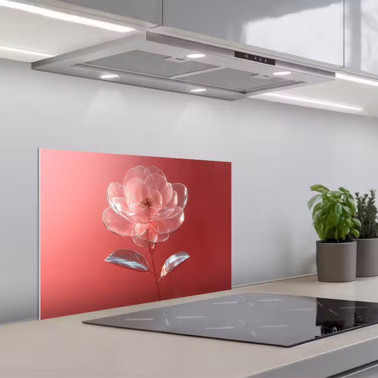 Fond de hotte - Orné - Fleur - Rose - Verres — 1