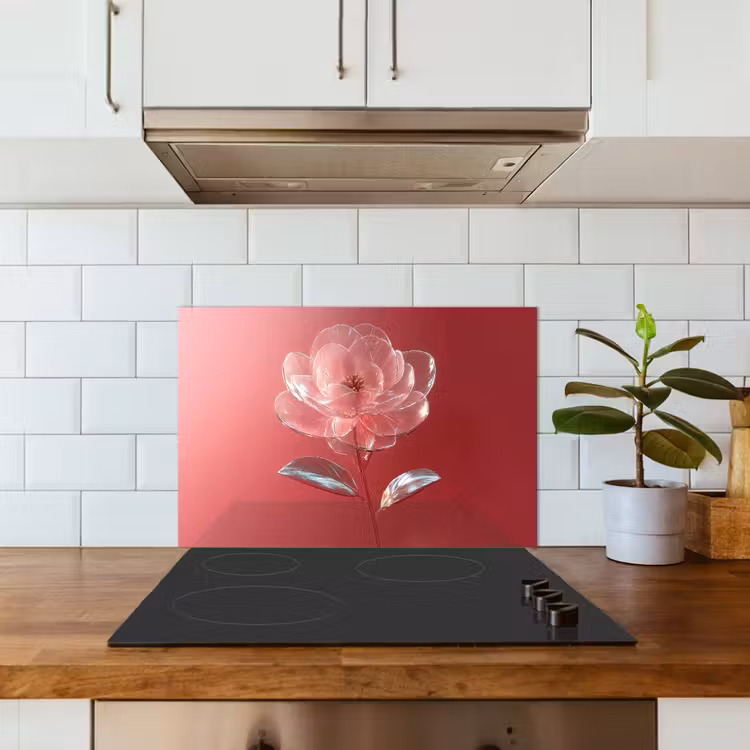 Fond de hotte - Orné - Fleur - Rose - Verres — 3