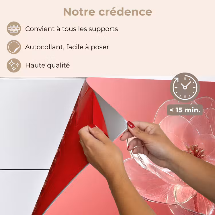 Fond de hotte - Orné - Fleur - Rose - Verres — 4