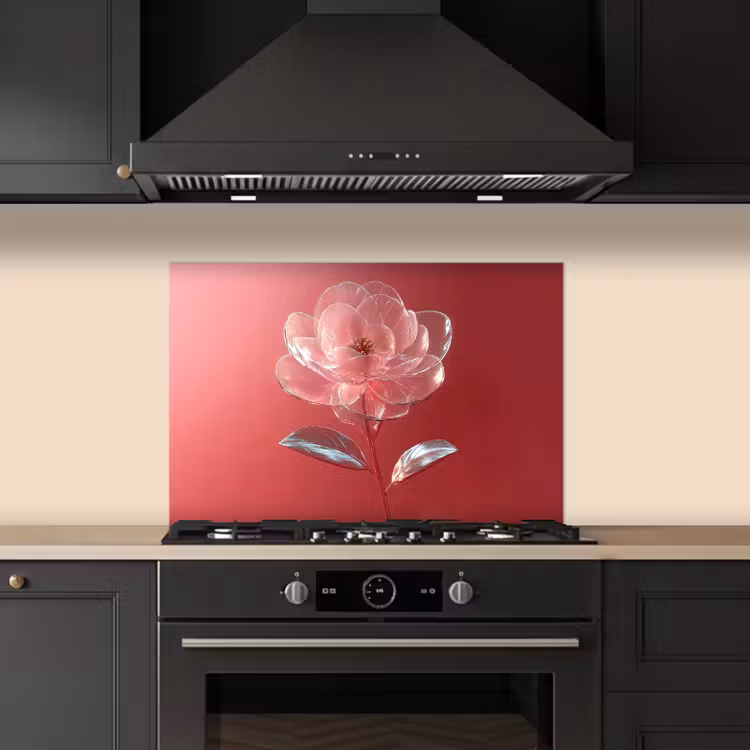 Fond de hotte - Orné - Fleur - Rose - Verres — 5