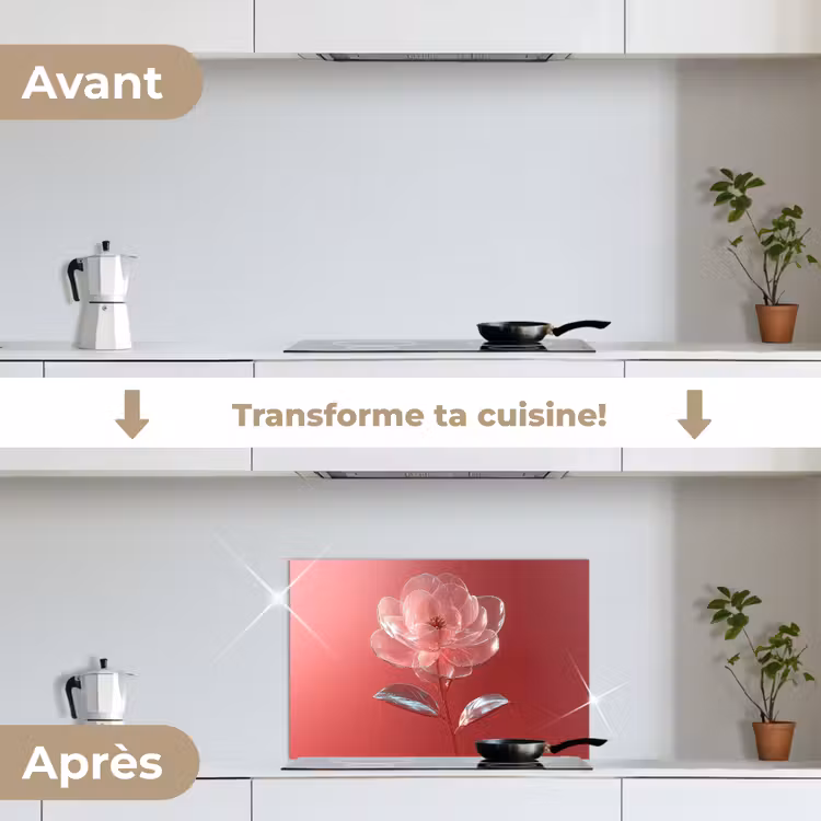 Fond de hotte - Orné - Fleur - Rose - Verres — 7