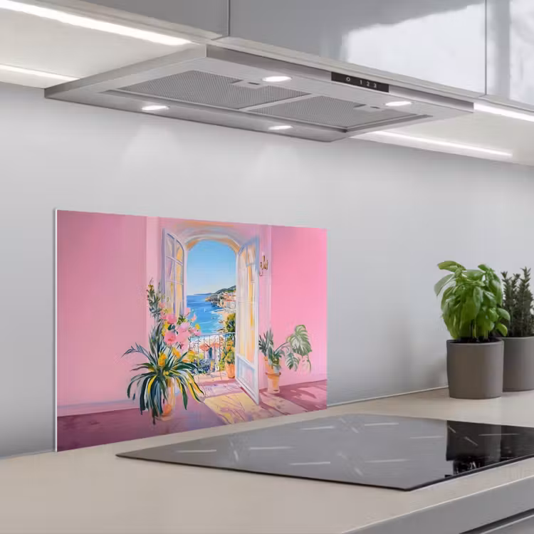 Fond de hotte - Rose - Extérieur - Peinture — 1
