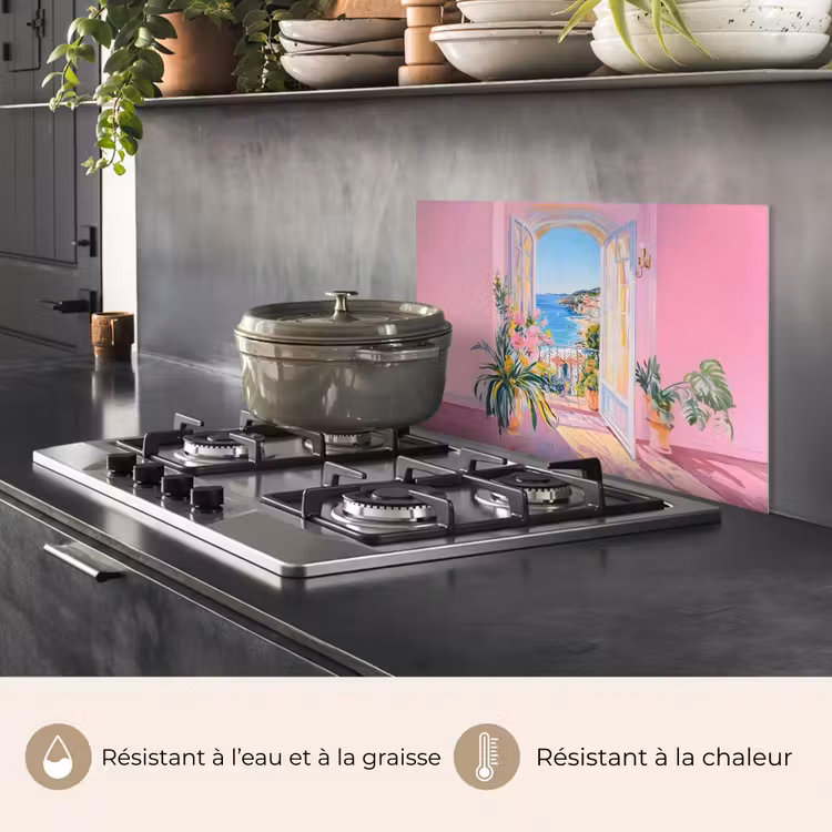 Fond de hotte - Rose - Extérieur - Peinture — 2