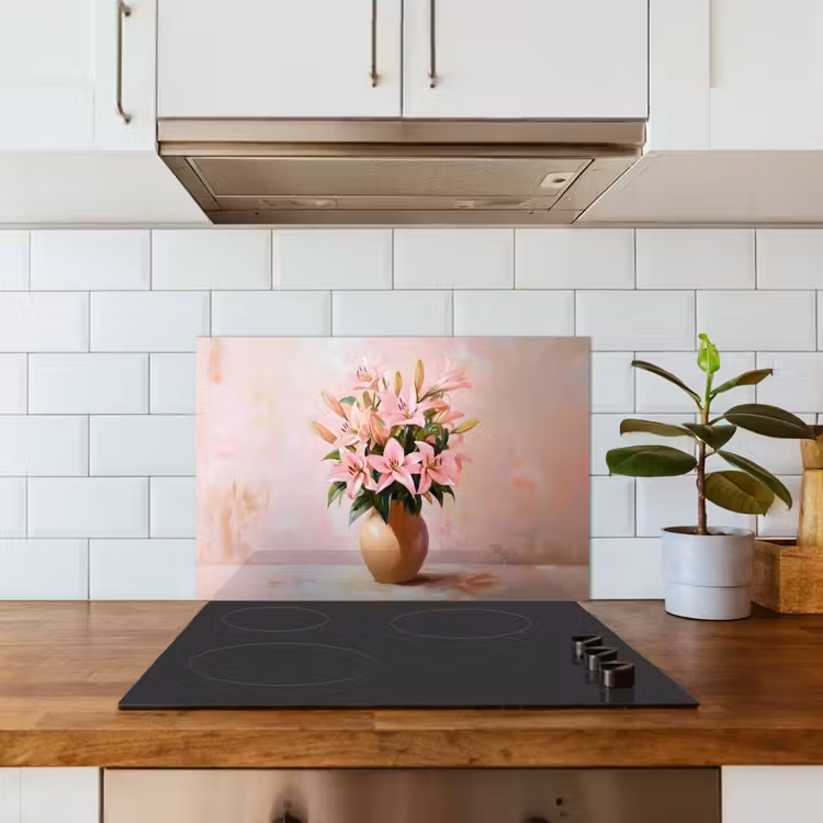 Fond de hotte - Vase - Fleurs - Rose — 3