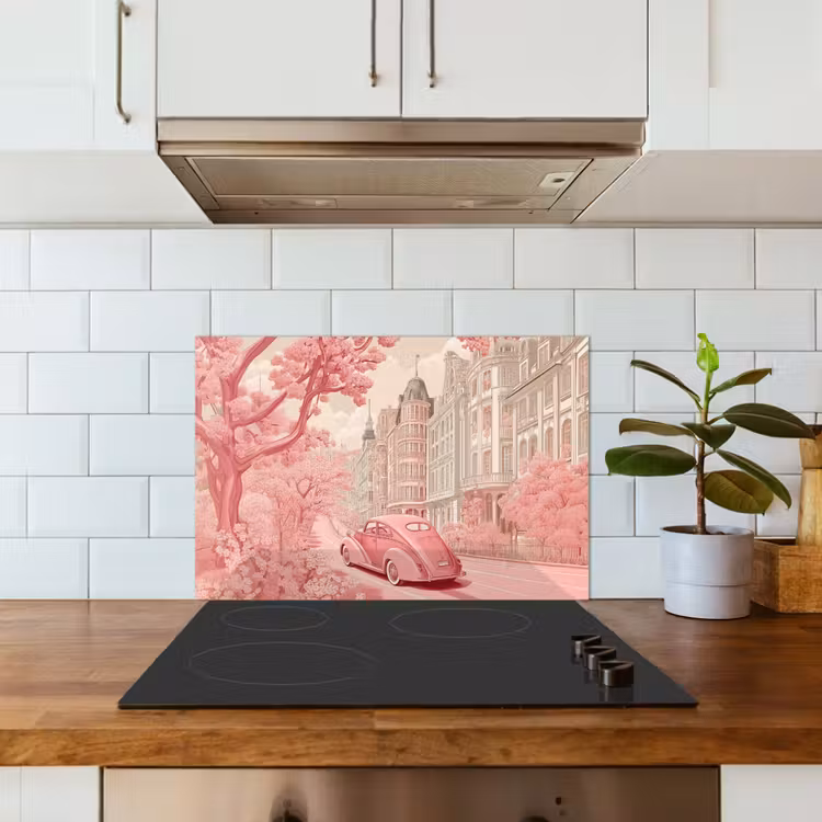 Fond de hotte - Ville - Voiture - Rose — 3