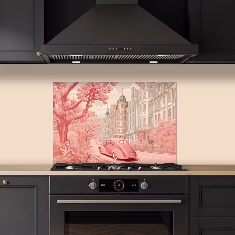 Fond de hotte - Ville - Voiture - Rose — 5