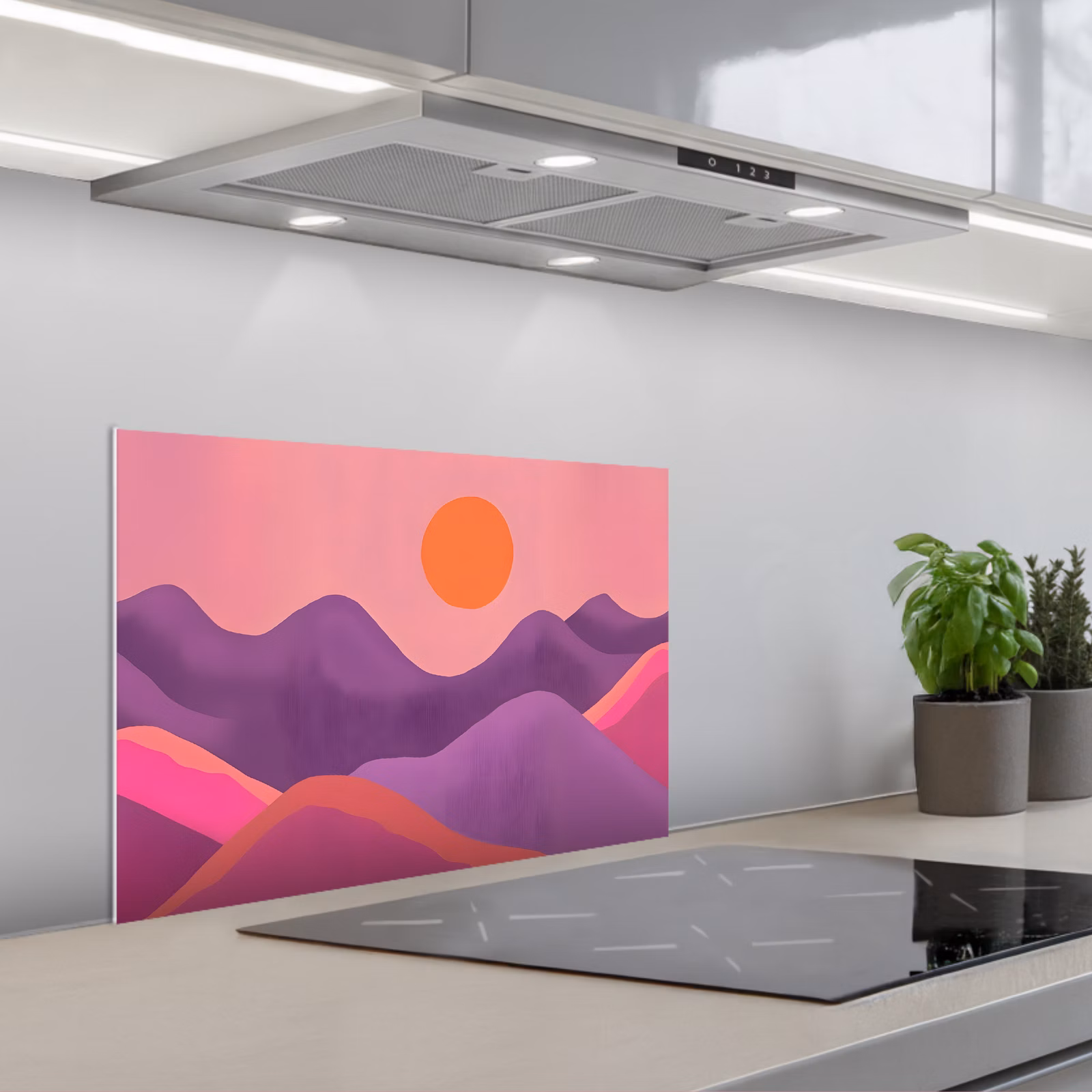 Fond de hotte - Soleil - Collines - Violet - Abstrait — 1