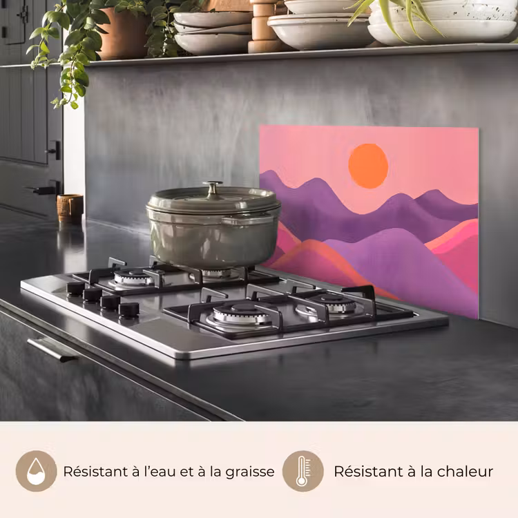 Fond de hotte - Soleil - Collines - Violet - Abstrait — 2