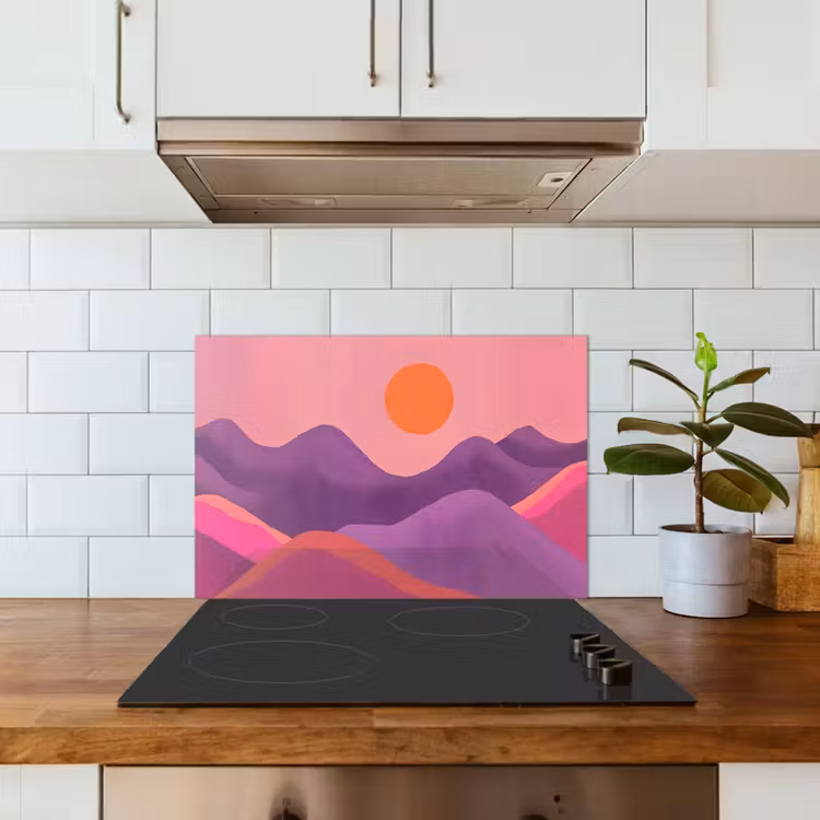 Fond de hotte - Soleil - Collines - Violet - Abstrait — 3