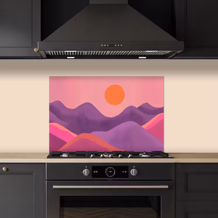 Fond de hotte - Soleil - Collines - Violet - Abstrait — 5