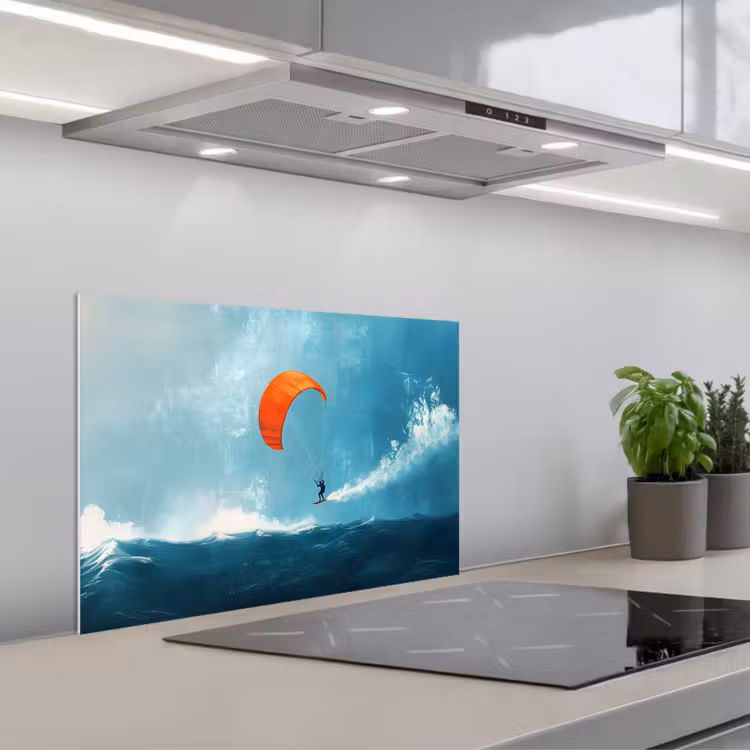 Fond de hotte - Kitesurfer - Orange - Mer - Ciel — 1
