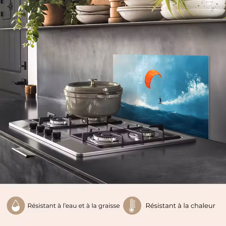 Fond de hotte - Kitesurfer - Orange - Mer - Ciel — 2