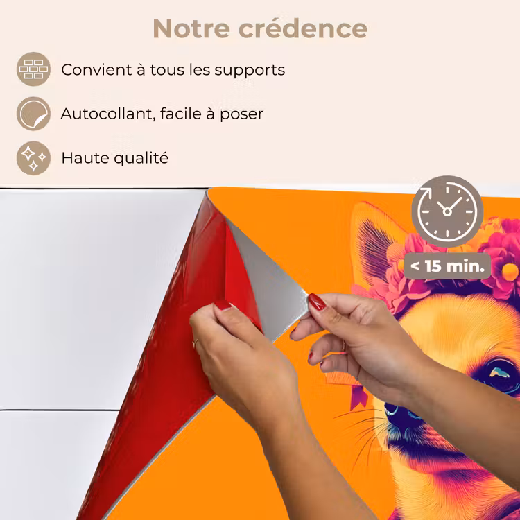 Fond de hotte - Kimono - Toutou - Couronne de fleurs - Orange — 4