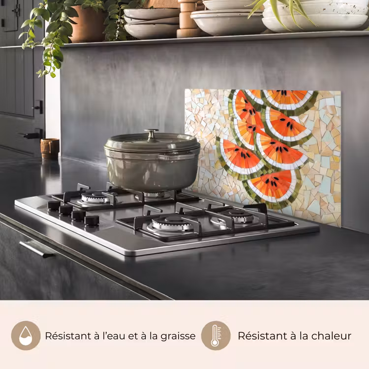 Fond de hotte - Mosaïque - Pastèque - Rouge - Cerneaux — 2