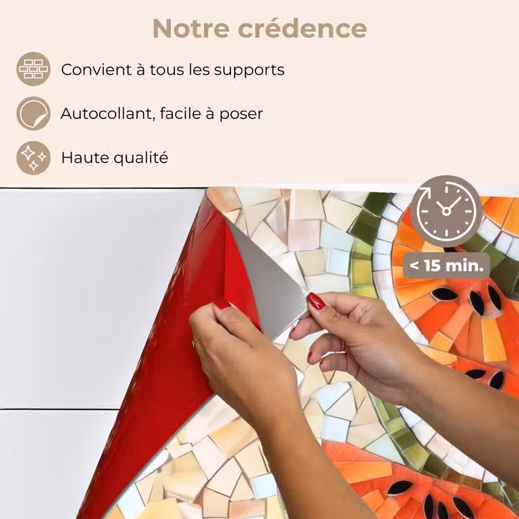 Fond de hotte - Mosaïque - Pastèque - Rouge - Cerneaux — 4
