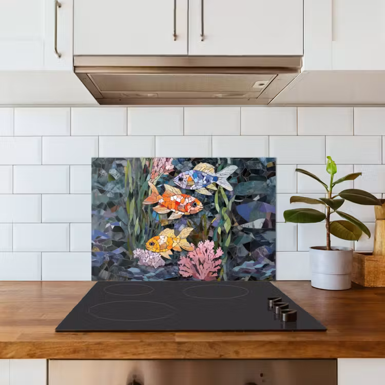 Fond de hotte - Poisson - Corail - Mer - Mosaïque — 3