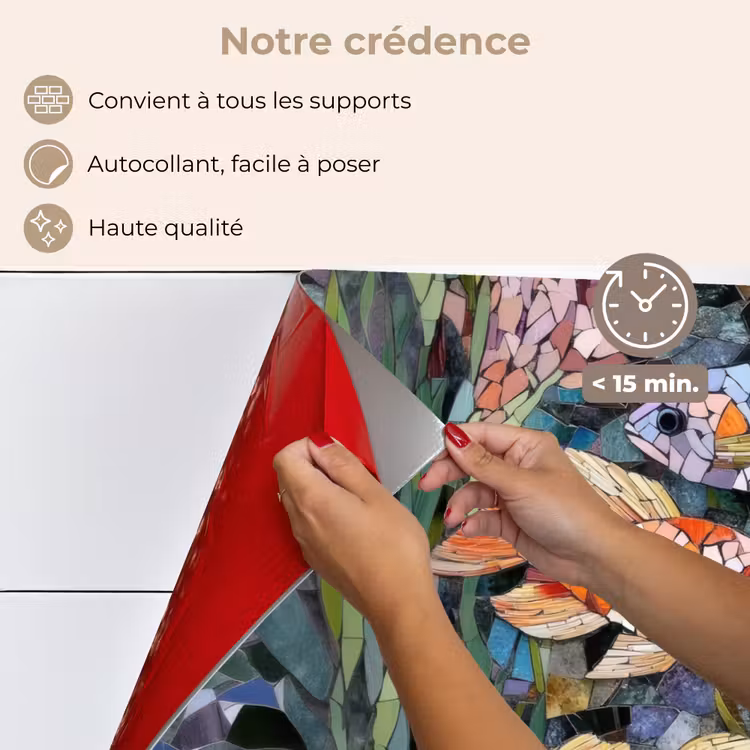 Fond de hotte - Poisson - Corail - Mer - Mosaïque — 4