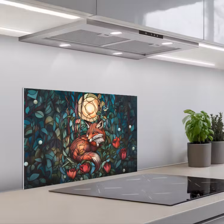 Fond de hotte - Renard - Mosaïque - Forêt - Lune — 1