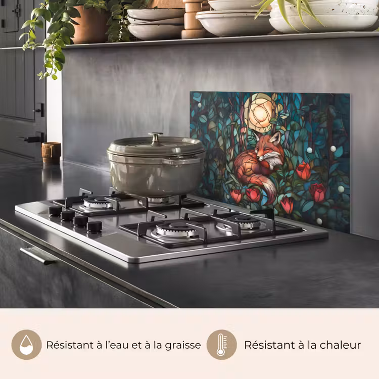 Fond de hotte - Renard - Mosaïque - Forêt - Lune — 2