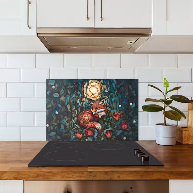 Fond de hotte - Renard - Mosaïque - Forêt - Lune — 3