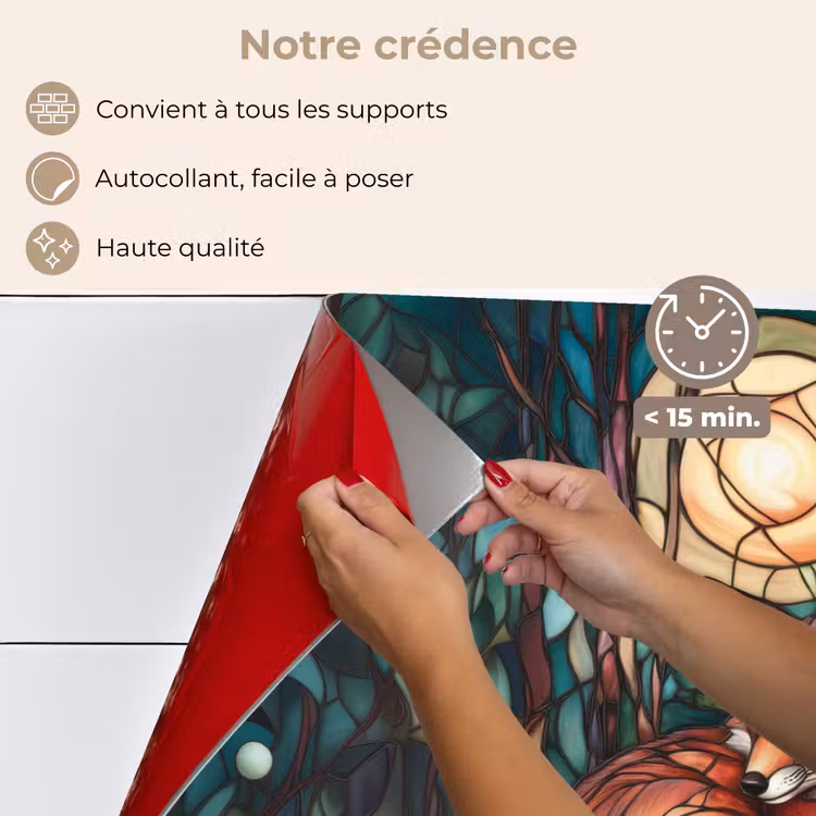Fond de hotte - Renard - Mosaïque - Forêt - Lune — 4