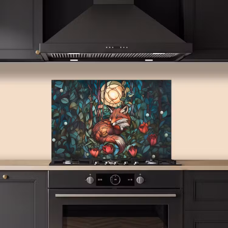 Fond de hotte - Renard - Mosaïque - Forêt - Lune — 5