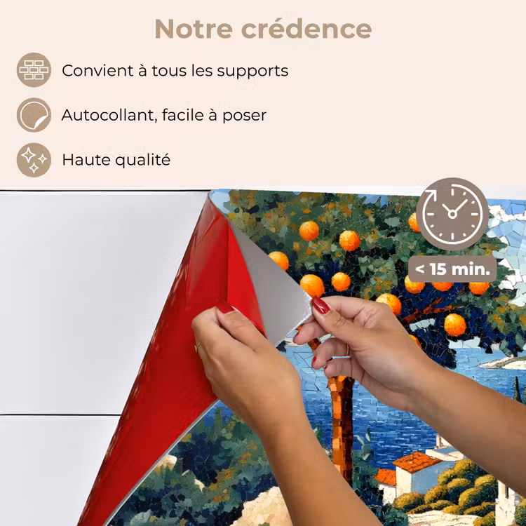 Fond de hotte - Maisons - Mosaïque - Orangers - Mer — 4