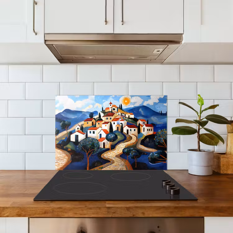 Fond de hotte - Village - Collines - Soleil - Mosaïque — 3