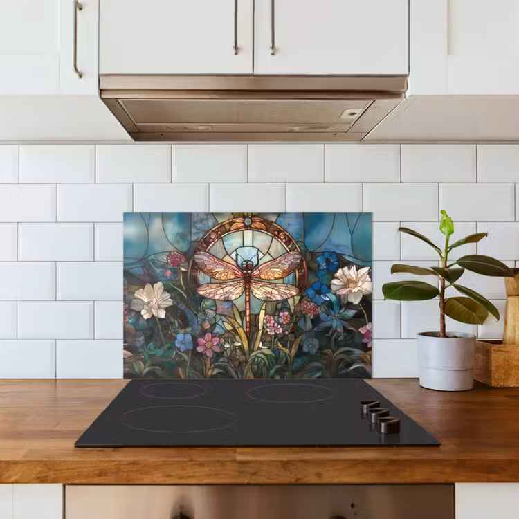 Fond de hotte - Libelle - Mosaïque - Fleurs - Coloré — 3