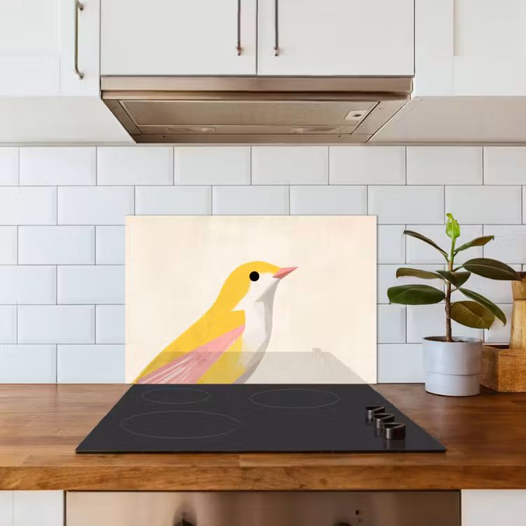 Fond de hotte - Oiseau - Minimaliste - Jaune — 3