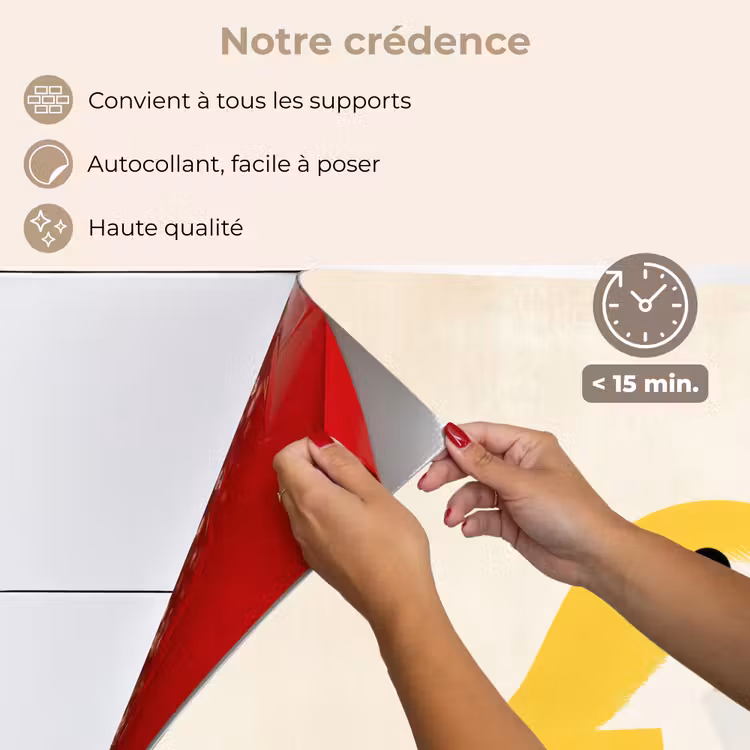 Fond de hotte - Oiseau - Minimaliste - Jaune — 4