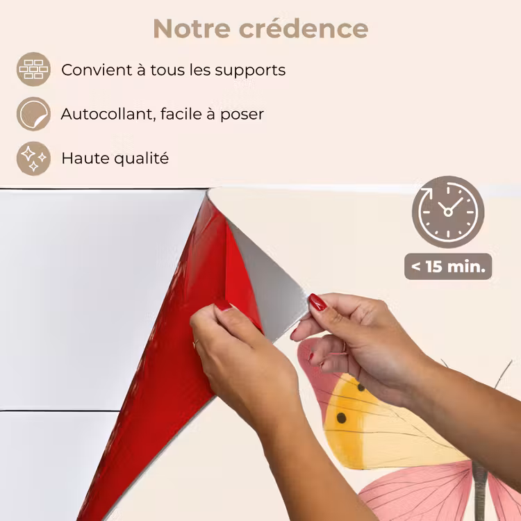Fond de hotte - Papillon - Illustration - Rose — 4