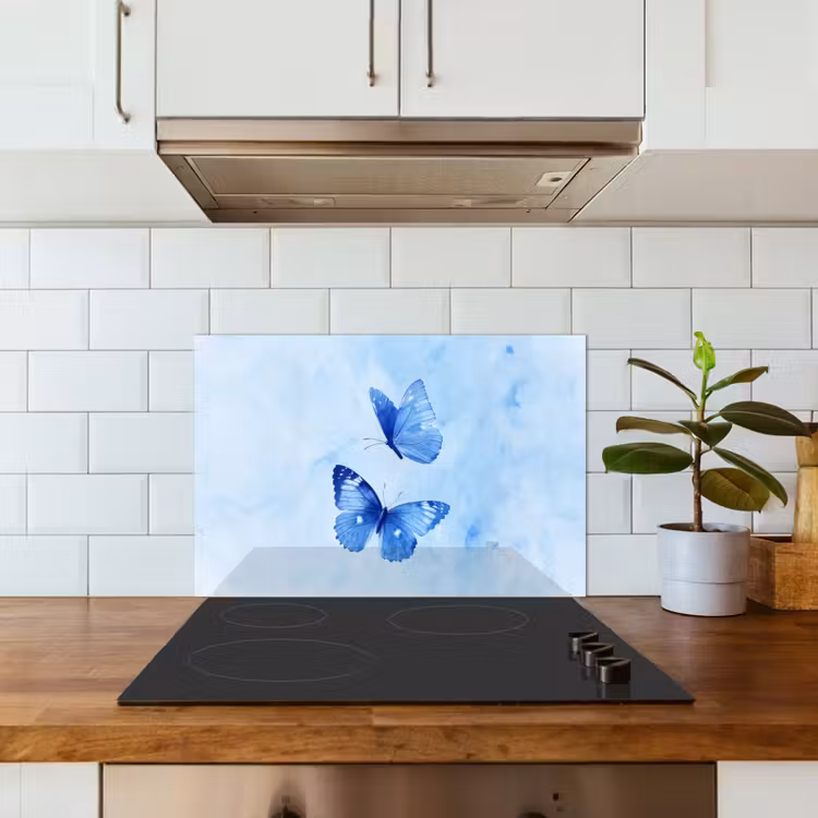 Fond de hotte - Papillons - Ornementaux - Bleu — 3