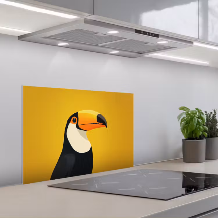 Fond de hotte - Toucan - Minimaliste - Bec - Orange — 1