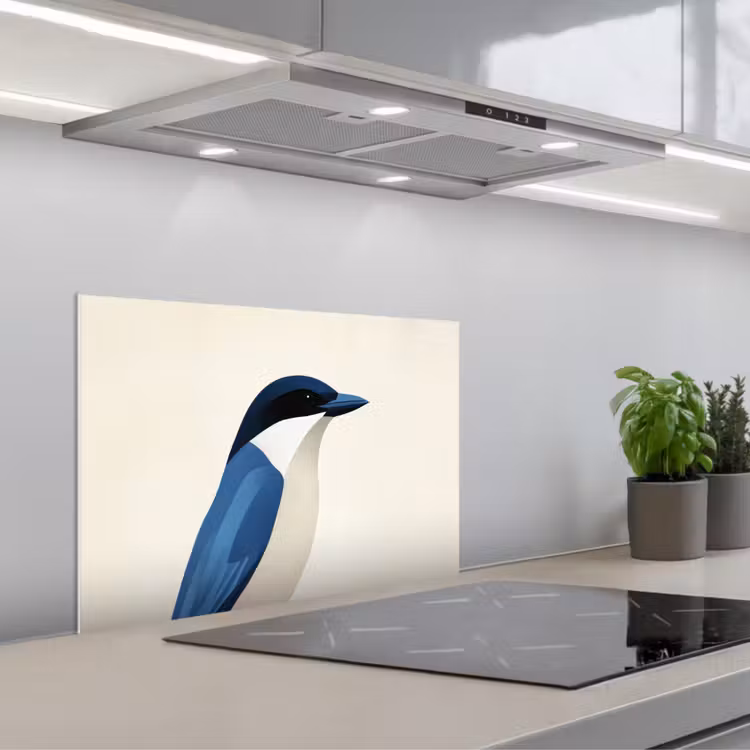 Fond de hotte - Illustration - Bleu - Oiseau — 1