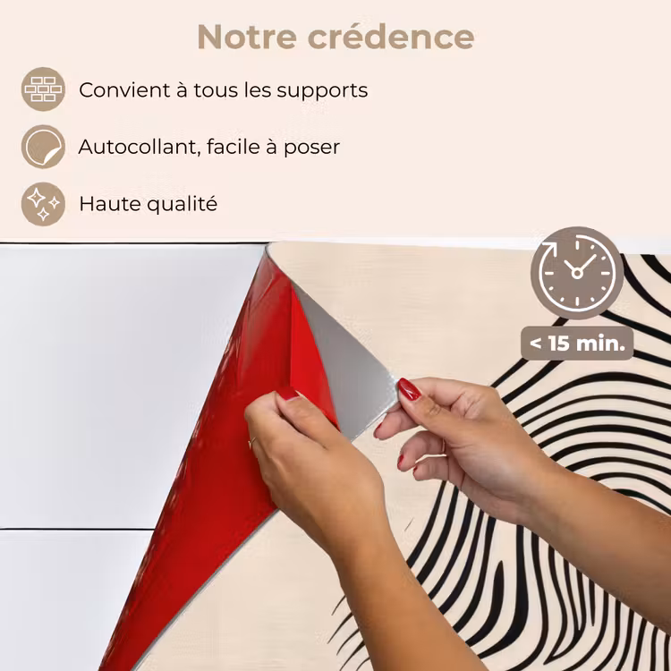Fond de hotte - Lignes - Abstraites - Ondulées - Noir — 4