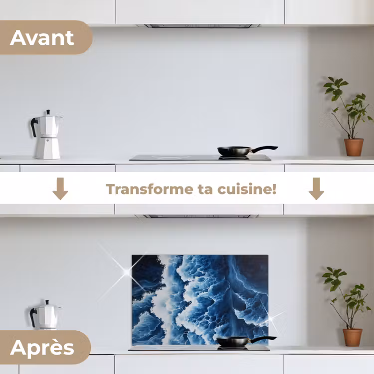 Fond de hotte - Vagues - Bleu - Mousse — 7