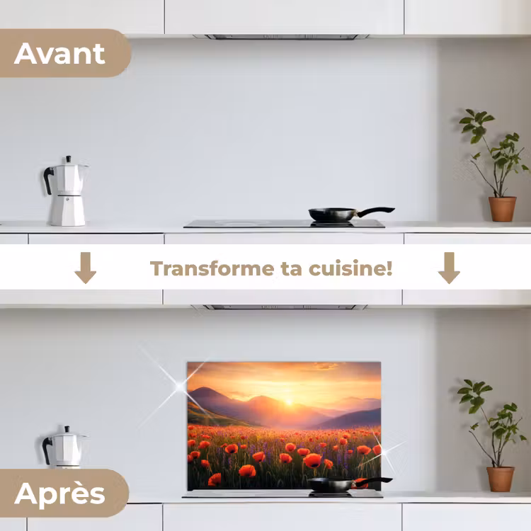 Fond de hotte - Paysage - Coucher de soleil - Champ de fleurs — 7