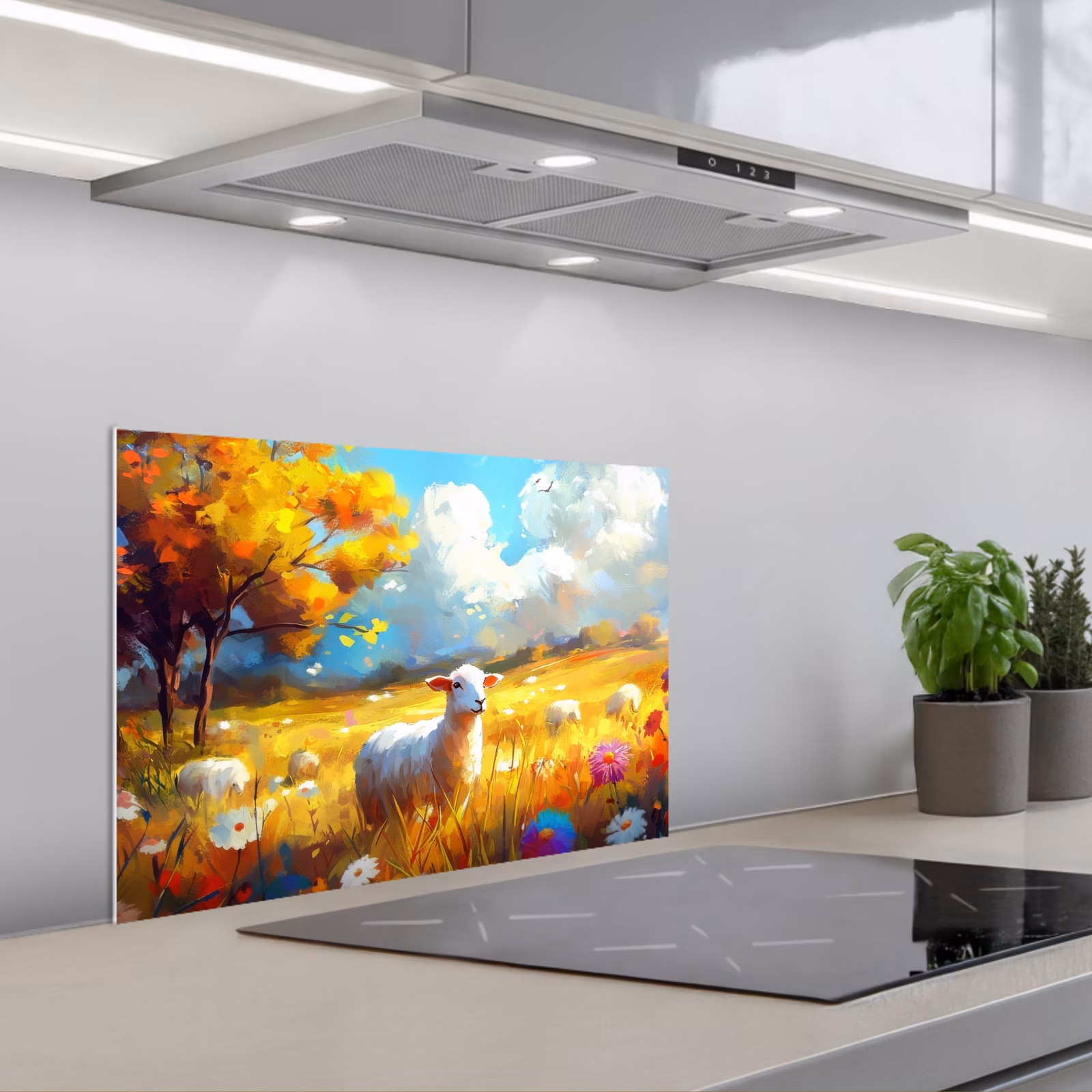 Fond de hotte - Mouton - Prairie - Fleurs — 1
