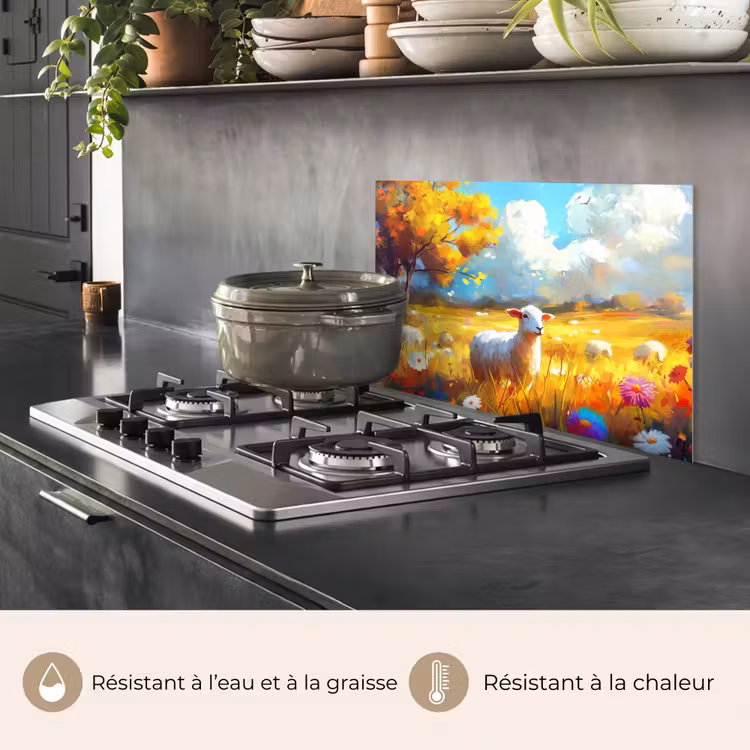Fond de hotte - Mouton - Prairie - Fleurs — 2