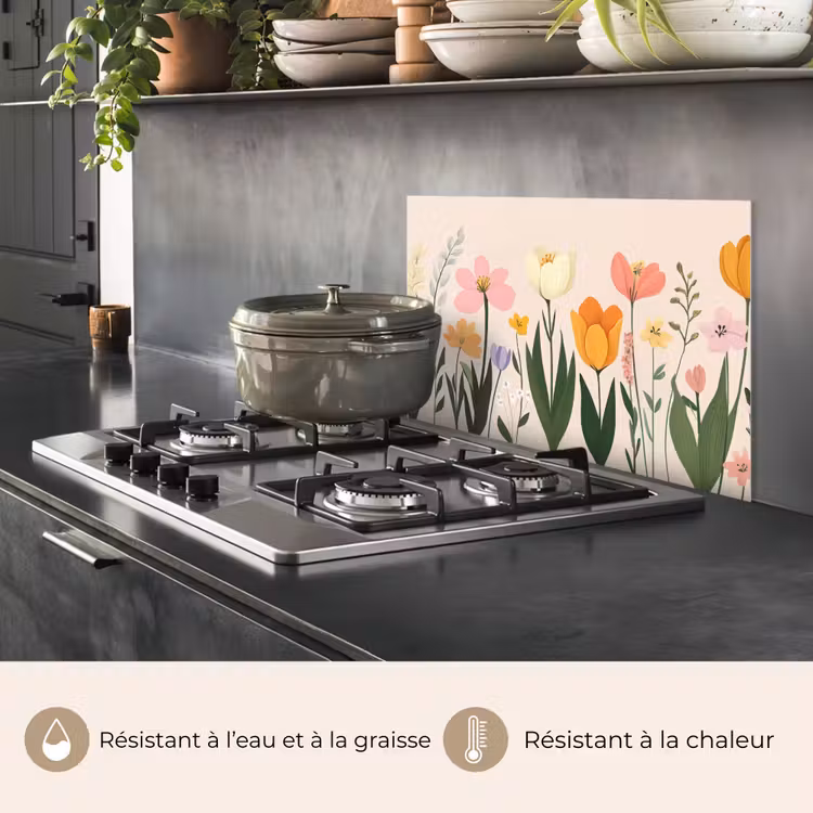 Fond de hotte - Teintes pastel - Fleurs - Illustration — 2