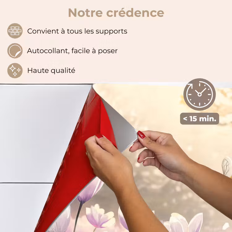Fond de hotte - Violettes - abeille - soleil — 4