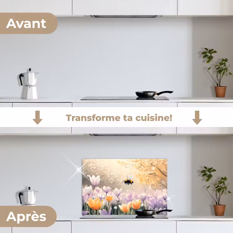 Fond de hotte - Violettes - abeille - soleil — 7