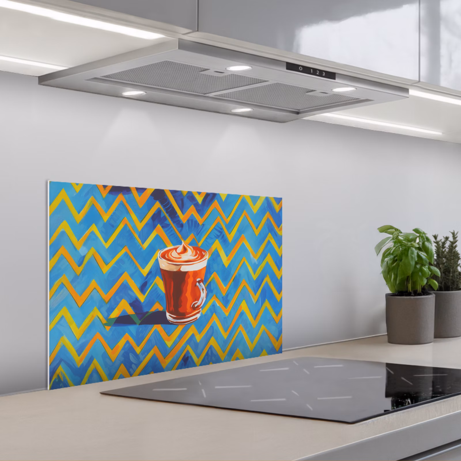 Fond de hotte - Mug - Café - Zigzag - Crème fouettée — 1