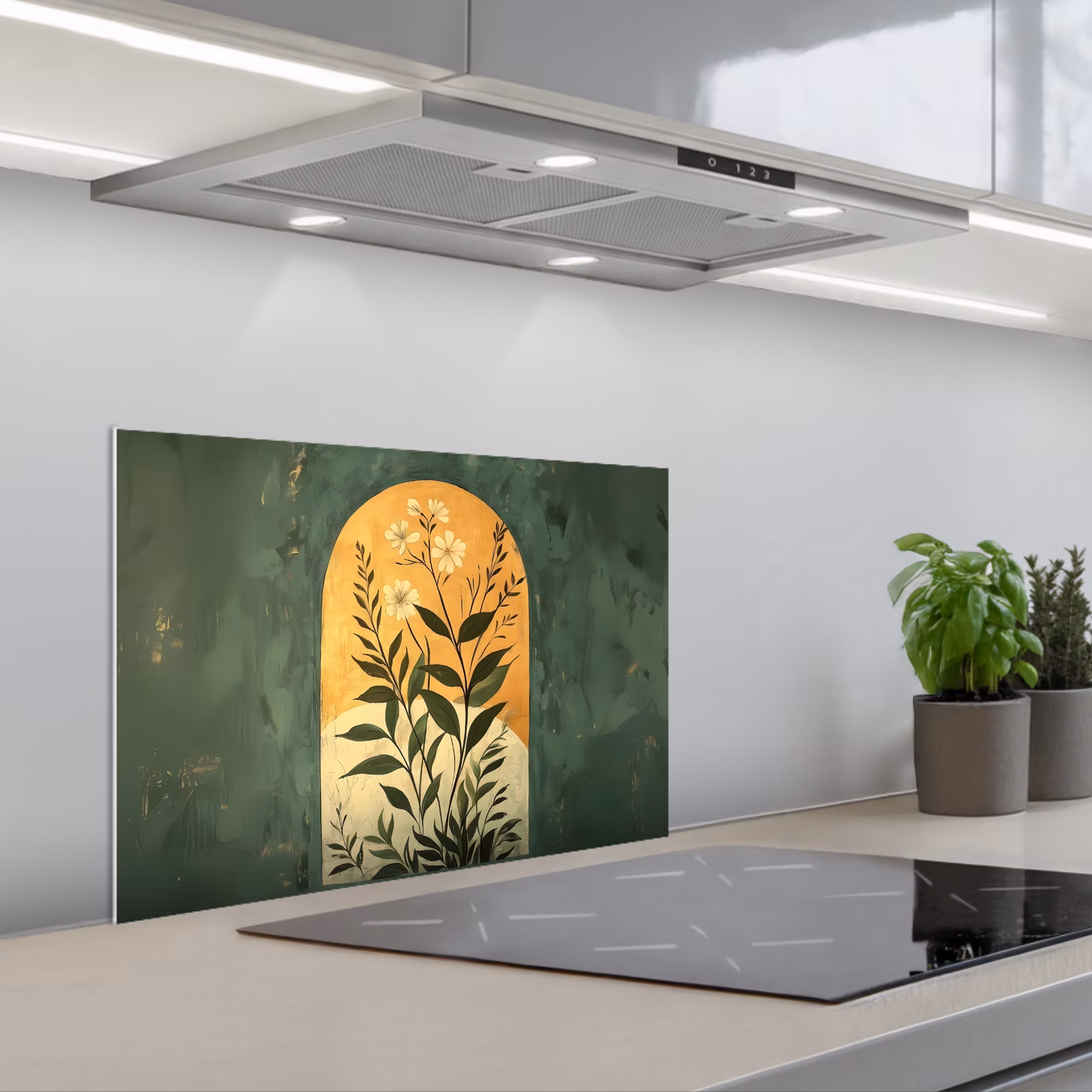 Fond de hotte - Plante - Fleurs - Blanc — 1