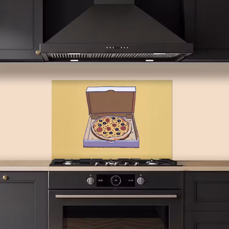 Fond de hotte - Pizza - Boîte - Salami - Illustration — 5
